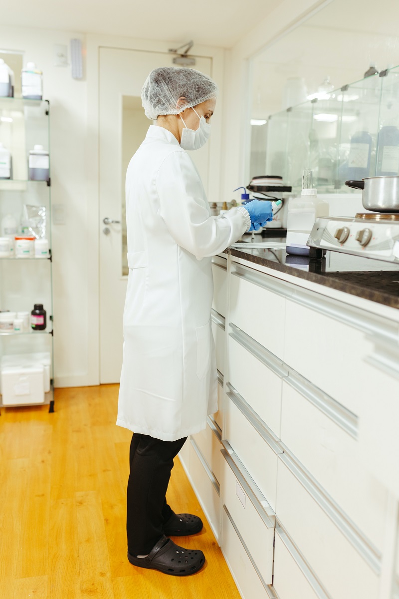 Woman in a lab coat