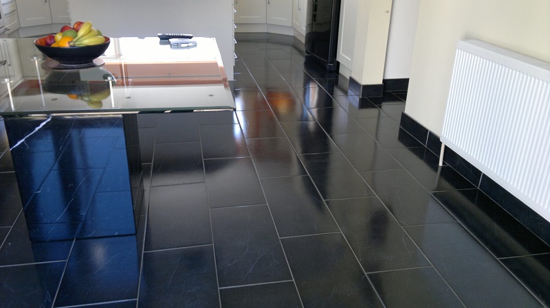 cleaned natural black slate tiles